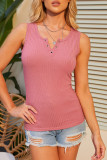 Fashion Casual Solid Split Joint V Neck Tops