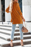 Fashion Solid Solid Color Turn-back Collar Outerwear