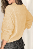 Casual Solid Lace Patchwork Buckle V Neck Tops