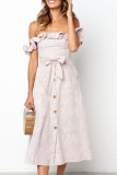 Fashion Street Print Split Joint Off the Shoulder A Line Dresses