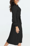 Solid Bandage O Neck One Step Skirt Dresses