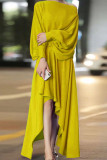 Celebrities Elegant Solid Solid Color Off the Shoulder Asymmetrical Dresses