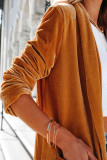 Fashion Solid Solid Color Turn-back Collar Outerwear
