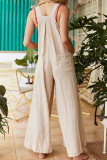 Fashion Casual Solid Without Belt Spaghetti Strap Loose Jumpsuits