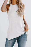Casual Solid Split Joint Halter Tops