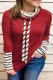 Fashion Patchwork Contrast Turtleneck Tops