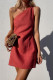 Fashion Casual Solid Split Joint One Shoulder A Line Dresses