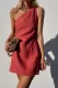 Fashion Casual Solid Split Joint One Shoulder A Line Dresses