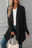 Casual Solid Asymmetrical Scarf Collar Outerwear(6 Colors)