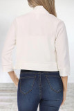 Elegant Solid Color Mandarin Collar Outerwear