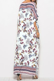 Bohemian Vacation Print Patchwork V Neck Beach Dress Dresses
