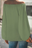 Casual Simplicity Solid Solid Color Off the Shoulder Tops