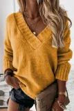 Fashion Casual Solid Patchwork V Neck Tops