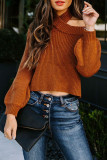 Fashion Street Solid Patchwork O Neck Tops