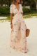 Casual Vacation Print Hollowed Out Split Joint V Neck A Line Dresses