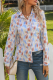 Fashion Tie Dye Pocket Strap Design Shirt Collar Tops