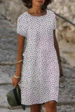 Fashion Street Print Split Joint O Neck A Line Dresses