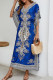 Vacation Print Frenulum V Neck Irregular Dress Dresses
