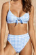 Fashion Sexy Plaid Split Joint Swimwears