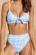 Fashion Sexy Plaid Split Joint Swimwears