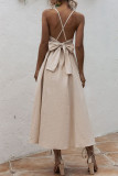 Fashion Casual Print Split Joint V Neck A Line Dresses