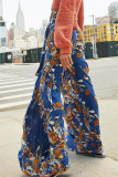 Casual Street Print Fold Loose High Waist Wide Leg Bottoms
