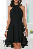 Fashion Street Solid Split Joint Halter A Line Dresses