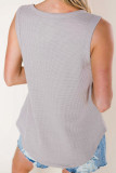 Casual Solid Patchwork V Neck Tops
