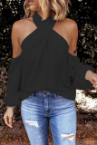 Fashion Print Patchwork Halter Tops
