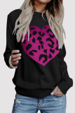 Casual Print Patchwork O Neck Tops Sweater