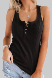 Fashion Sportswear Solid Split Joint U Neck Tops