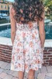 Fashion Street Print Split Joint Spaghetti Strap A Line Dresses