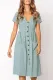 Elegant Solid Pocket Buckle V Neck A Line Dresses
