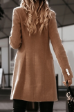 Fashion Elegant Solid Buckle Turn-back Collar Outerwear