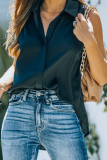 Casual Elegant Print Buckle Basic Shirt Collar Tops
