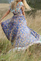 Fashion Street Print Split Joint Off the Shoulder Printed Dresses