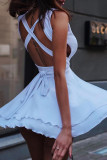 Fashion Street Solid Backless O Neck A Line Dresses