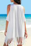 Fashion Vacation Letter Tassel Swimwears Cover Up