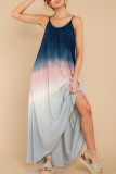 Fashion Street Tie Dye Split Joint Spaghetti Strap Irregular Dresses