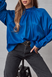Casual Solid Patchwork Half A Turtleneck Tops