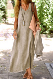 Casual Vacation Solid V Neck Sleeveless Dress Dresses