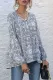Fashion Elegant Print Tassel Frenulum V Neck Tops