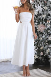 Sexy Celebrities Solid Backless Strapless Waist Skirt Dresses(4 Colors)