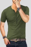 Fashion Casual Solid Basic V Neck Men's Tops