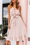 Fashion Casual Solid Split Joint O Neck A Line Dresses