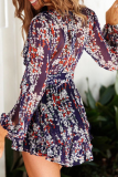Fashion Elegant Print Frenulum V Neck Rompers