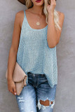 Fashion Street Striped Split Joint U Neck Tops