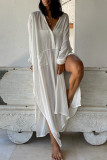 Fashion Casual Solid Split Joint Swimwears Cover Up