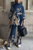 Casual Street Print Printing Half A Turtleneck Three Quarter Two Pieces