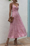 Fashion Casual Print Split Joint V Neck A Line Dresses